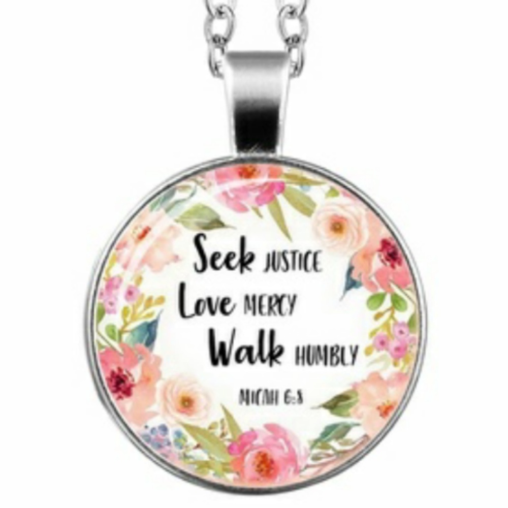 "Seek Justice" Statement Pendant Necklace